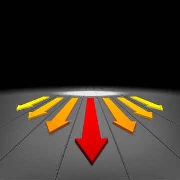 Arrows vector illustration on dark background Stock Illustration