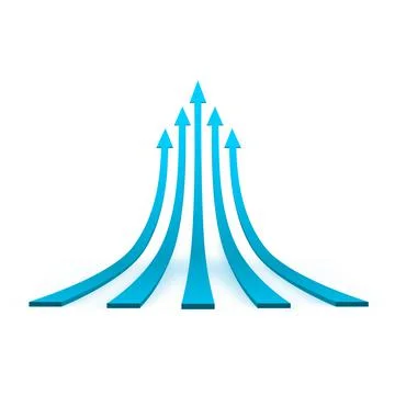 Arrows up vector illustration isolated on white background Illustrazione stock