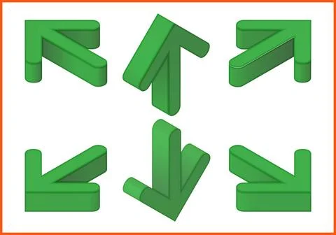 Arrows vector isometric 3d illustration arrows isometric perspective view ... Stock Photos