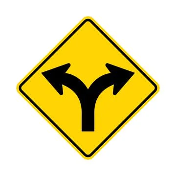 Arrows warning road sign Stock Illustration