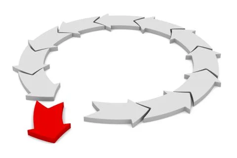 Arrows on white background. Isolated 3D image Illustrazione stock