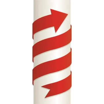 Arrows wrapped around the pillar Stock Illustration