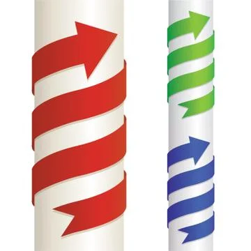 Arrows wrapped around the pillar Stock Illustration