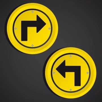 Arrows yellow circle sign over black background. vector illustration Stock Illustration