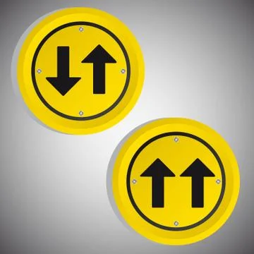 Arrows yellow circle signs over gray background. vector illustration Stock Illustration