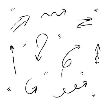 Arrows zunky up down doodle icon elements Illustrazione stock