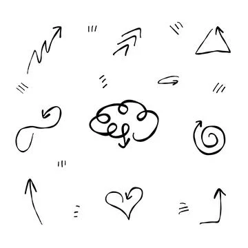 Arrows zunky up down doodle icon elements Illustrazione stock