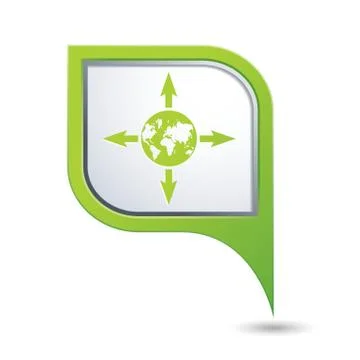 ArrowsANDglobe GREEN pointer Stock Illustration