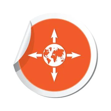 ArrowsANDglobe ORANGE LABEL Stock Illustration