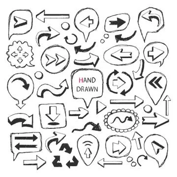 Arrows,Speech bubbles, Frame,Pointer icon Stock Illustration