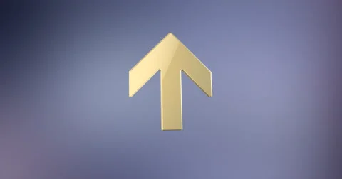 ArrowUp Gold 3d Icon Stock Footage 67353201