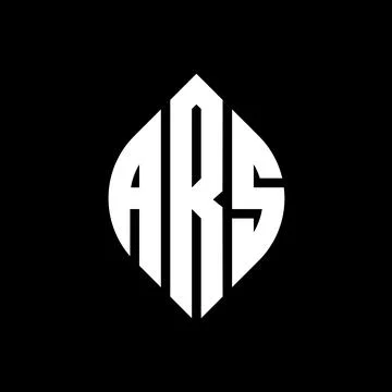 ARS circle letter logo design with circle and ellipse shape. ARS ellipse letter Stock Illustration