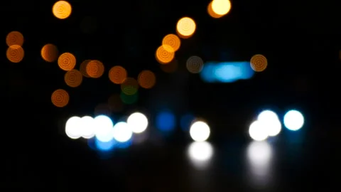 Ars headlights in bokeh Stock Footage 85705894