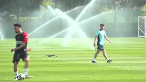 Arsenal train ahead of facing PSG in the Champions League Stock Footage 307869697