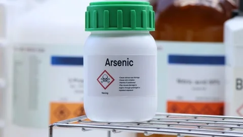 Arsenic in chemical container Stock Footage 259294378