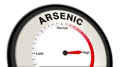 Arsenic Text or Word Level Low Normal High - Barometer or Tachometer Concept Stock Footage 307227457