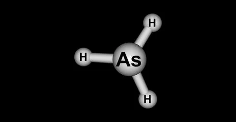 Arsine molecular structure isolated on black Stock Illustration