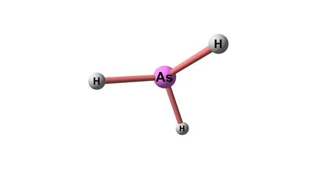Arsine molecular structure isolated on white Illustrazione stock