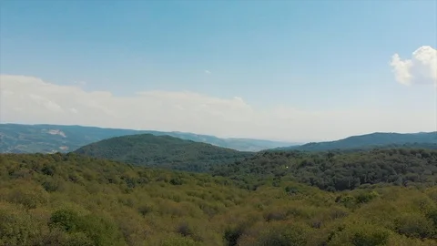 Arslanbob Large Wild Walnut Forest in Jalal-abad. Arial Dron Shoot. Stock Footage 97290758