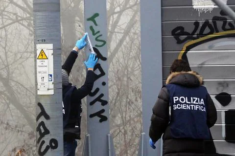 Arson Attack Disrupts Rail Traffic in Italy - Dec 2014 Stock Photos