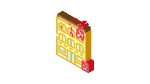 Arson crime isometric icon animation Stock Footage 327282014