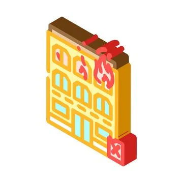 Arson crime isometric icon vector illustration Stock Illustration