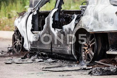 Arson Fire Burnt Wheel Car Vehicle Junk