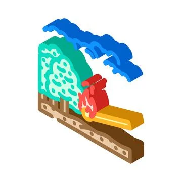 Arson forest wildfire disaster isometric icon vector illustration Stock Illustration