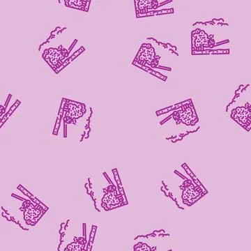 Arson forest wildfire disaster line vector seamless pattern Illustrazione stock