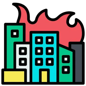 Arson icon, Protest related vector Stock Illustration