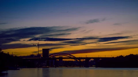 Årstabroar time-lapse during magic hour 1084 Vidéo 54004113