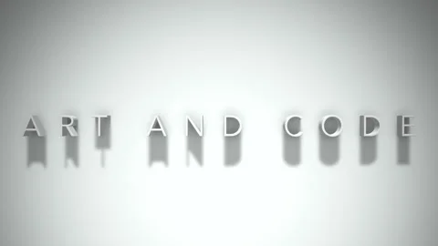 Art and code 3D title animation white text on a white background Stock Footage 299747161