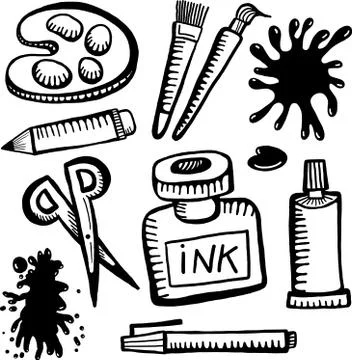 Art and Craft Objects Stock-Illustration