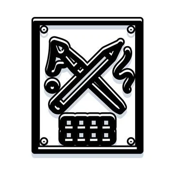 Art and creativity tools on a board Stock Illustration