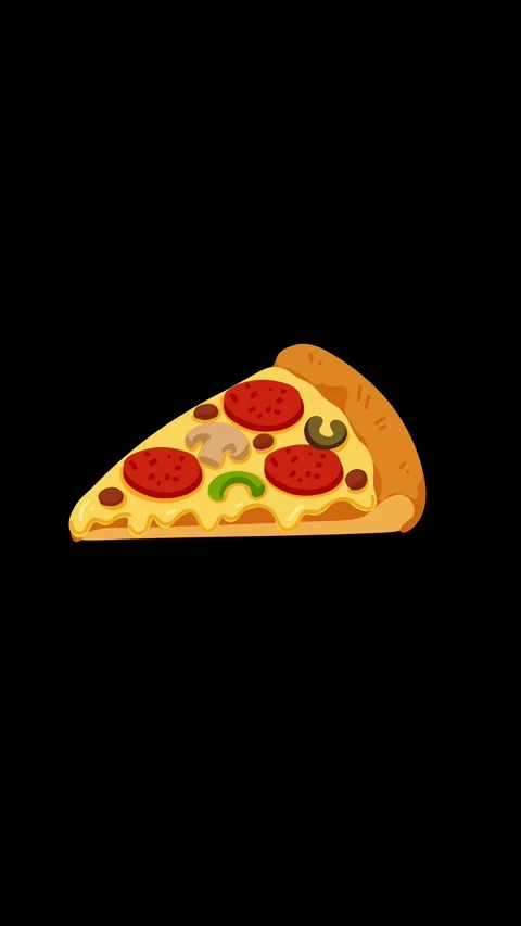 Art animation pizza slice moving Stock Footage 336893137