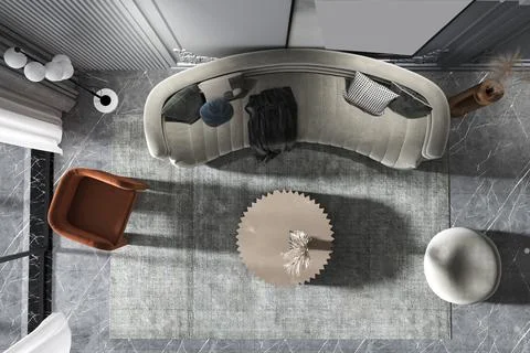 The Art of Arrangement Optimizing Space and Flow in Your Living Room Design イラスト素材