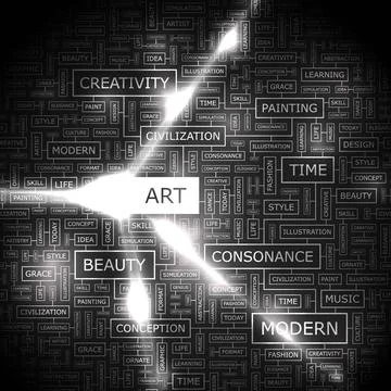 ART ART. Background concept wordcloud illustration. Print concept word clo... Stock Photos