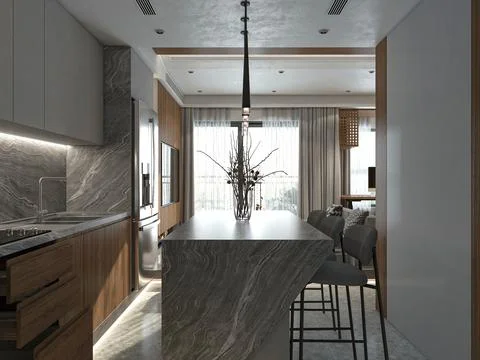 The Art of Balancing Elegance and Simplicity in Your Kitchen Design イラスト素材