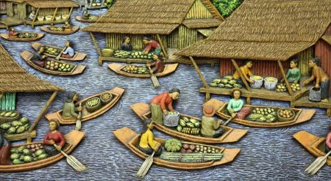 Art of bas-relief Stock Photos