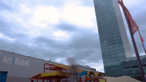 Art Basel - Exhibition Square Time Lapse - Basel, Switzerland - June, 2018 Stock Footage 96857171