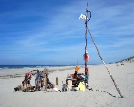 Art on the beach Stock Photos