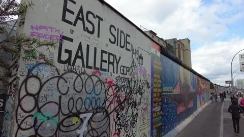 Art on the Berlin Wall Stock Footage 282190236