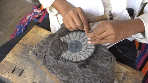 Art of Bidri craft Stock Footage 115261663