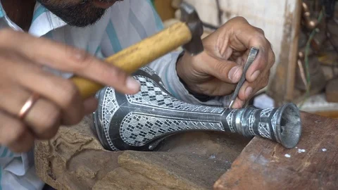 Art of Bidri craft Stock Footage 115262264