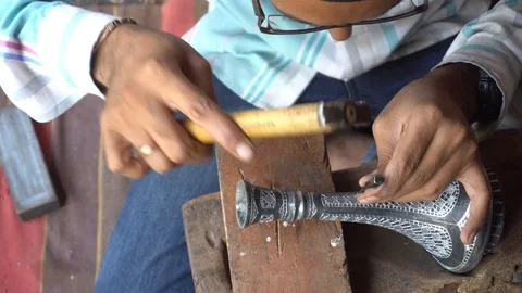 Art of Bidri craft Stock Footage 115262435