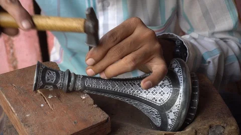 Art of Bidri craft Stock Footage 115262480