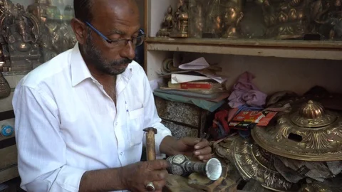 Art of Bidri craft Stock Footage 115262579