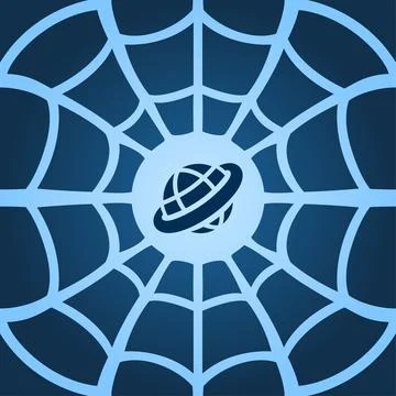 Art with blue tile pattern with internet symbol Stock Illustration