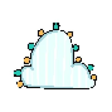 Art boho cloud pixel art vector illustration Stock Illustration