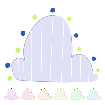 Art boho cloud vector cartoon graphic イラスト素材